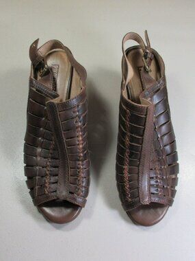 Pikolinos womens brown leather high heel Gladiator sandals 8.5 M 39